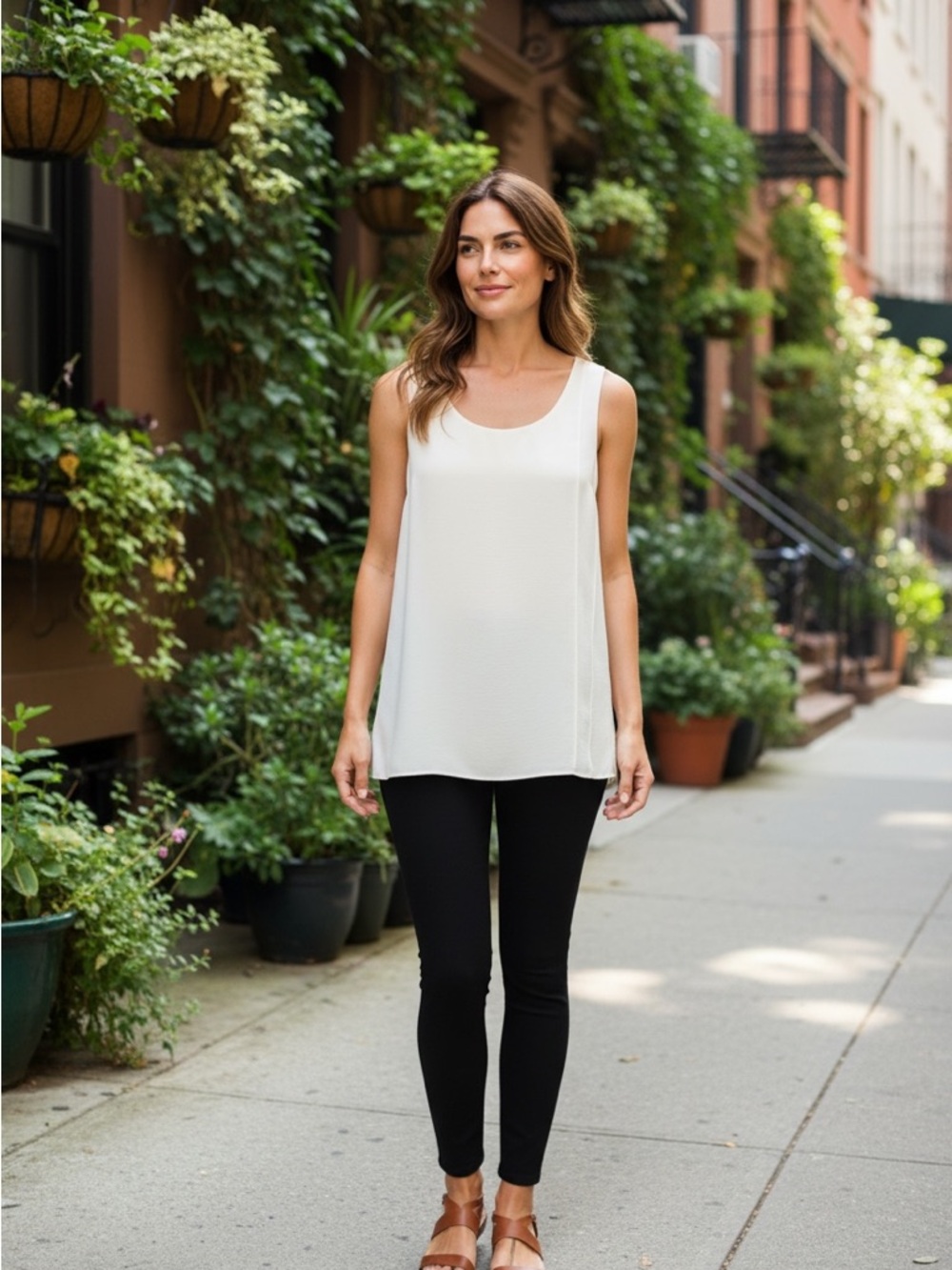 Soft Surroundings Cream Sleeveless Tunic